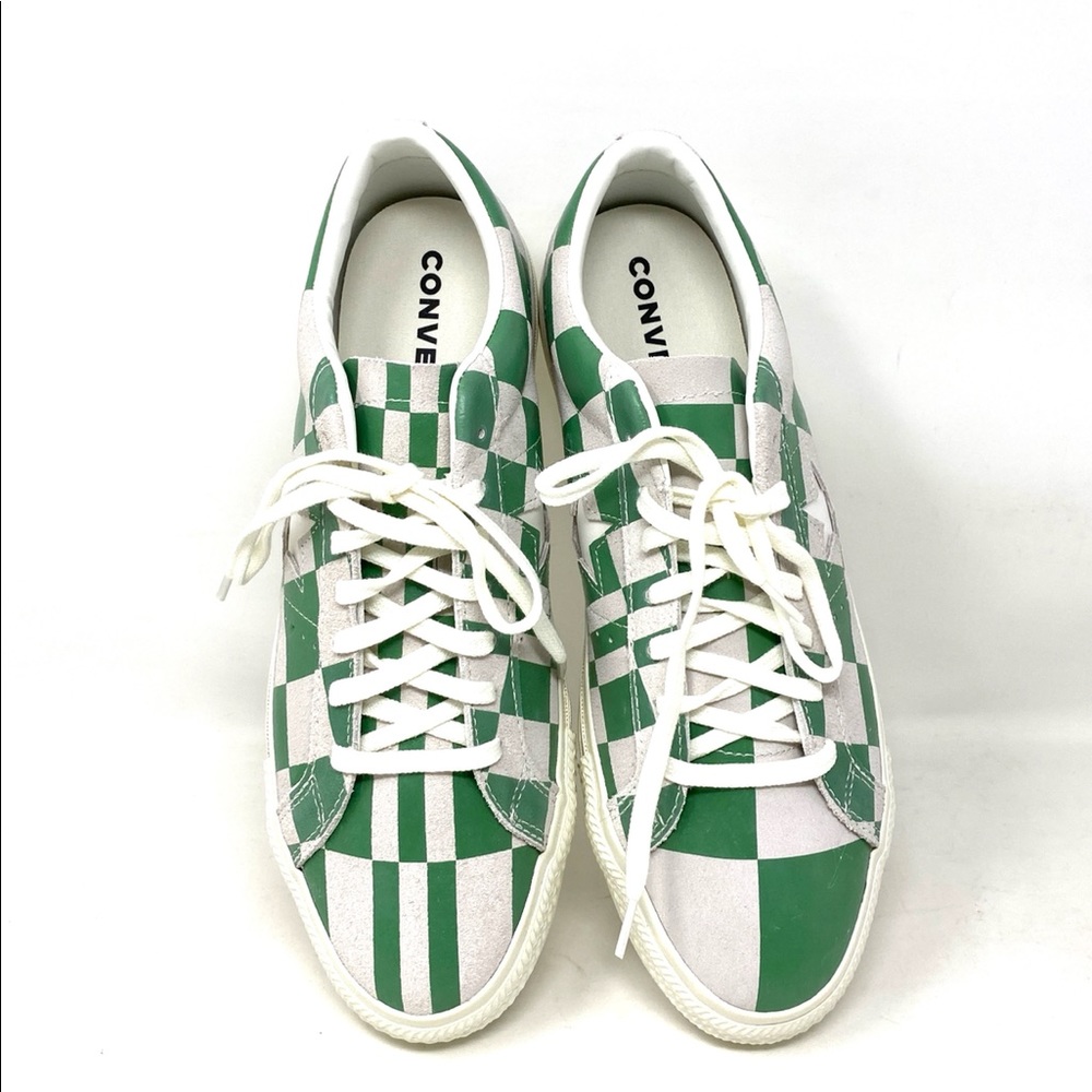 Converse One Star Low Top Suede Checker White Green Men’s Sneakers 172353C - Picture 6 of 10